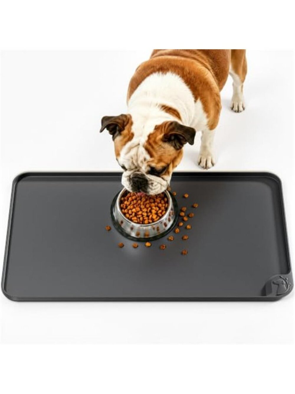 Pet Feeding Mats 24''x16'' Large Size Waterproof Gray